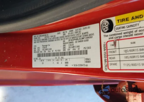 2018 Ford Fiesta Se из США, поврежденный, VIN 3FADP4BJ4JM139692